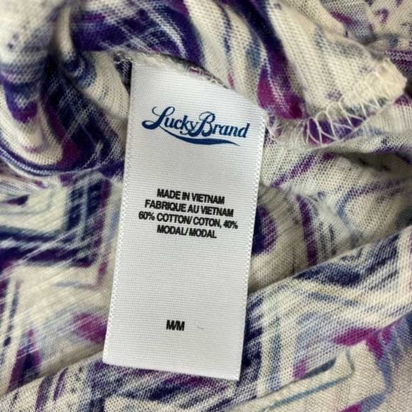 LUCKY BRAND Boho Chevron Knit Peasant Top, Med, NWT - Picture 3 of 5